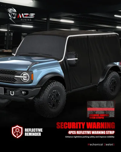 Vista 6 de MZS Funda de cabina compatible con Bronco 2 puertas 2021-2026, 600D al aire libre, impermeable, Bronco cubierta 2dr con cremallera para puerta