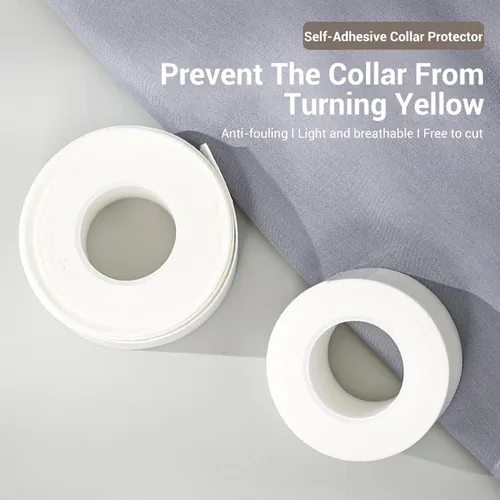 Vista 2 de Protector de cuello autoadhesivo, protector de cuello desechable para camisa, protector invisible contra manchas de sudor (3.1 x 1.0 in)