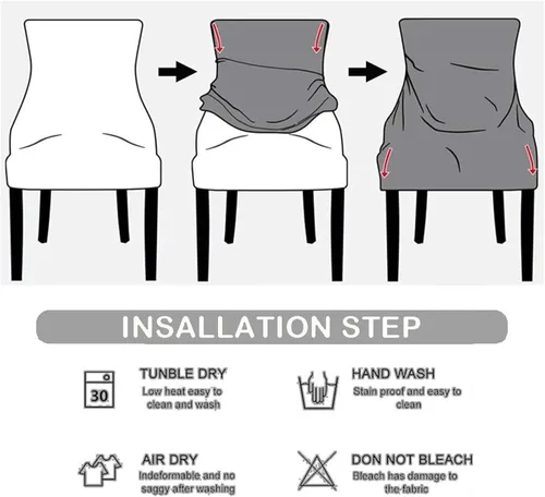 Vista 5 de N/A - Juego de 2/4 fundas de terciopelo para silla con respaldo de ala, resistente, extraíble, lavable, reutilizable, funda protectora sin brazos