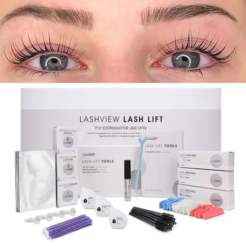 Vista 10 de LASHVIEW Kit de elevación de pestañas, kit profesional de pestañas permanentes, conjunto líquido, semipermanente, rizado permanente, extensión
