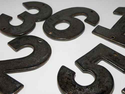 Vista 5 de Stoneware House Numbers, House Tiles, Ceramic house Address Numbers