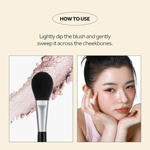 Vista 4 de STUDIO17 Brocha para rubor para maquillaje Brocha de maquillaje profesional con cerdas sintéticas de primera calidad Brochas de maquillaje