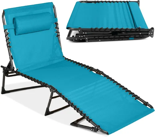 Vista 8 de Best Choice Products - Tumbona para patio reclinable, plegable, portátil para exteriores, con 8 posiciones, asas, capacidad de 300 libras