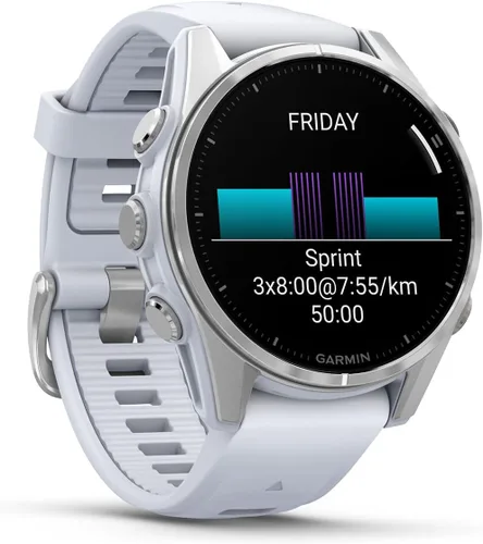 Vista 8 de PlayBetter Garmin Fenix 8 AMOLED (1.7", Plata/Whitestone) Reloj inteligente multideportivo GPS con pantalla táctil de 1.3” y auriculares