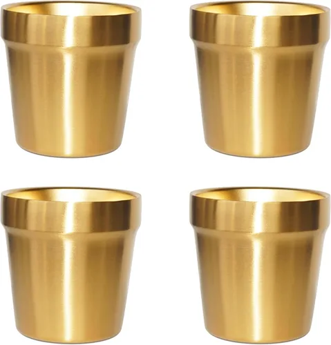 Vista 11 de Youda Vasos aislados de acero inoxidable de doble pared (juego de 2) apilables, taza de café/taza de té/vasos de cerveza enfriadores, ideales