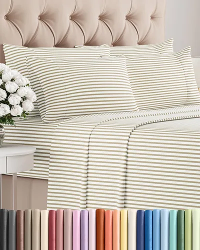 Vista 95 de Juego de sábanas Twin de 4 piezas - Cómodo, transpirable y refrescante - Juego de ropa de cama de lujo de hotel ultrasuave con bolsillos profundos