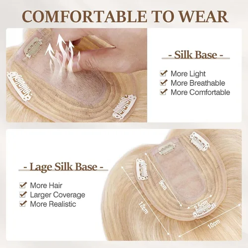 Vista 85 de Rich Choices Pelucas con topper de cabello para mujeres, cabello humano real 100% Remy, sin flequillo, para mujeres con adelgazamiento en la parte