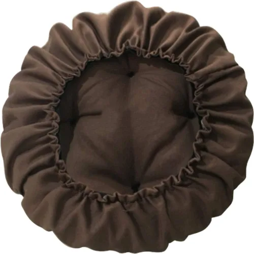 Vista 6 de Cojín redondo acolchado para taburete de bar de 12 pulgadas con tela elástica, cojín redondo para asiento de silla para taburetes de metal de Negro