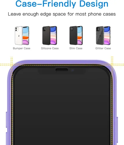Vista 5 de JETech Protector de pantalla One Touch Install para iPhone 11/XR de 6.1 pulgadas, película de vidrio templado de cobertura completa, kit