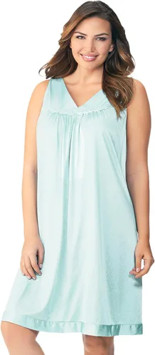 Vista 16 de Exquisite Form Women's 30107 Nylon Tricot Sleeveless Short Knee Length Nightgown Amaranto