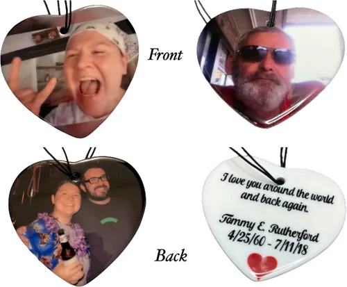 Vista 8 de Personalized Picture Christmas Ornaments (Heart)