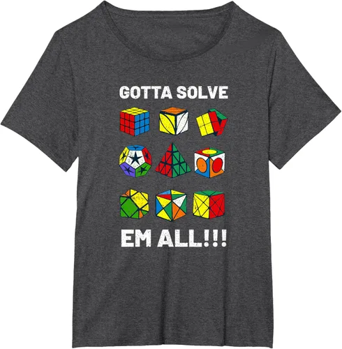 Vista 28 de Camiseta competitiva Puzzle Cube Gotta Solve Em All Speed Cubing