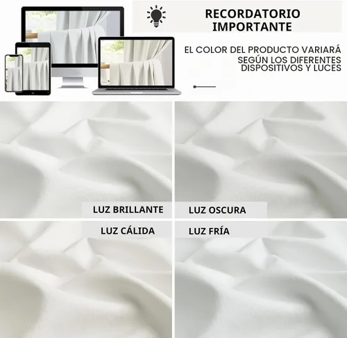 Vista 8 de KEQIAOSUOCAI - Cortinas opacas naturales de 108 pulgadas de largo, cortinas modernas con pestaña trasera, paneles plisados para sistema de cortina