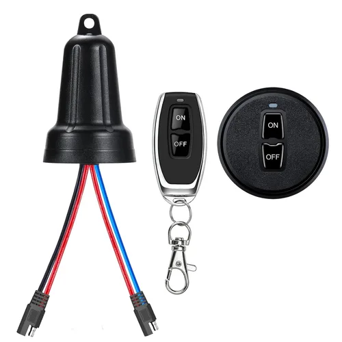 Vista 8 de Interruptor remoto impermeable, mini interruptor inalámbrico de 5 V/12 V/48 V/10 A, con largo alcance de 328 pies para luces, motor, ventiladores