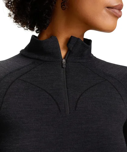 Vista 6 de FALKE - Camisa extra cálida para mujer con cremallera y cuello - negro