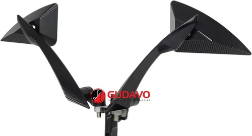 Vista 4 de Espejos retrovisores para motocicleta de aluminio con triángulo completo M8 M10 CNC, espejos negros para YAMAHA Dirt Bike XT660 / WR250 / WR125
