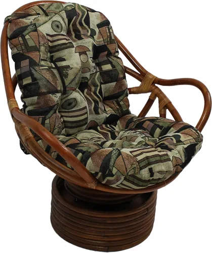 Vista 3 de Blazing Needles Cojín de Silla Mecedora Giratoria con Tapiz Estampado, 48" x 24", Cosecha de Otoño Cosecha otoñal