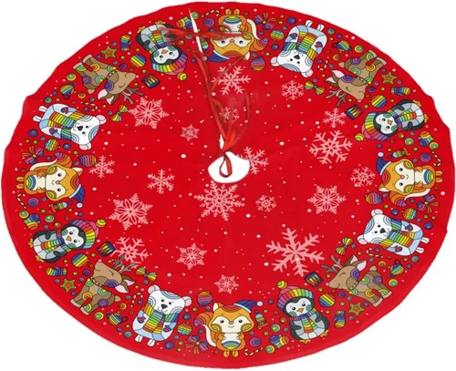 Vista 16 de Adornos para árbol de Navidad de Halloween, falda de árbol de 30 pulgadas para decoración