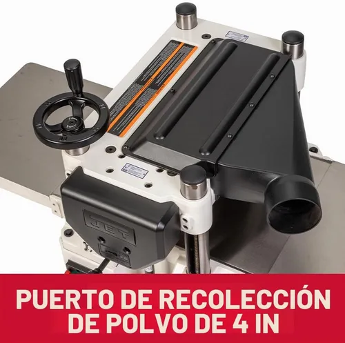 Vista 7 de JET Cepilladora de 15 pulgadas de grosor para carpintería, cabezal de corte de estilo helicoidal con velocidad de alimentación de 2 velocidades
