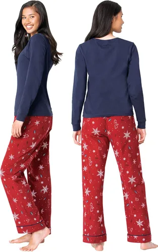 Vista 2 de PajamaGram Pijama de franela para mujer - Conjunto de pijama para mujer, novedad