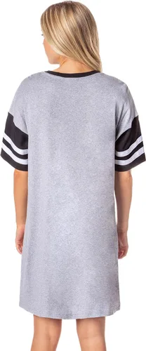 Vista 2 de INTIMO Star Wars Darth Vader Varsity Football Boyfriend - Camisón de noche de gran tamaño para mujer, Gris