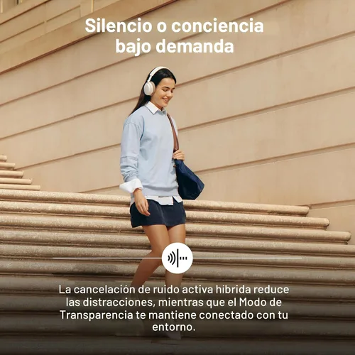 Vista 5 de Sennheiser ACCENTUM - Audífonos inalámbricos Bluetooth – Batería de 50 horas, audio, cancelación de ruido híbrida (ANC), comodidad durante todo