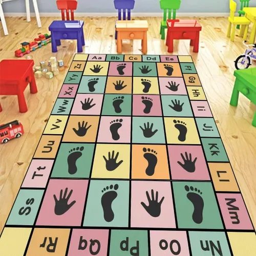 Vista 14 de Hopscotch - Alfombras de juego para niños, alfombra educativa del alfabeto ABC, sala de juegos, dormitorio, sala de estar, decoración de aprendizaje