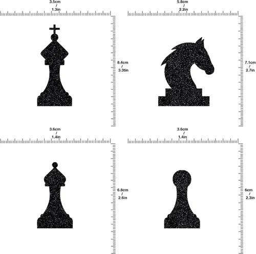 Vista 3 de 24 piezas de decoración internacional de ajedrez blanco y negro, juego intelectual y decoración de pastel de cumpleaños (ajedrez)