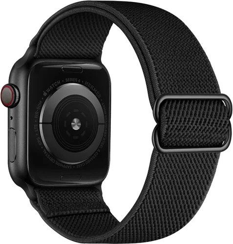 Vista 30 de OXWALLEN - Correa elástica Solo Loop de nailon y de tamaño XL, compatible con Apple Watch de 38 mm y 40 mm, correa trenzada, deportiva, ajustable