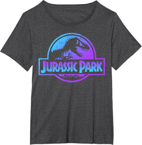 Vista 30 de Jurassic Park Camiseta de manga corta con logotipo Fossil azul y morado Negro