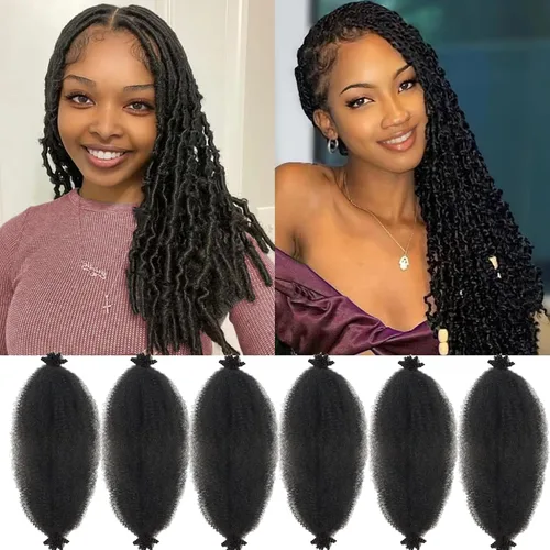 Vista 23 de Cabello para trenzar de 10 pulgadas para locs suaves sintéticos, trenzas de ganchillo Passion Spring Cuban Twist Hair Butterfly Loc Marley Twist