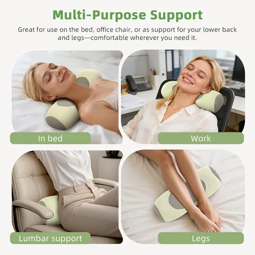 Vista 3 de Almohada de cuello de trigo sarraceno para aliviar el dolor de cuello Blanco gris