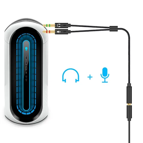 Vista 4 de HIEbee - Adaptador divisor de auriculares 2 en 1 de 0.138 in (micrófono + audio) hembra a macho y macho a hembra, cable en Y compatible con PS4