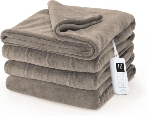 Vista 17 de Sunbeam Manta eléctrica de microfelpa calefactada Royal Luxe, 12 ajustes de calor, apagado automático de 12 horas, calentamiento rápido, cálida