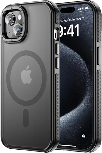 Vista 44 de Tigowos Funda magnética para iPhone 15, resistente a las caídas, sensación de piel mate, a prueba de golpes, ajuste delgado para iPhone 15, negro