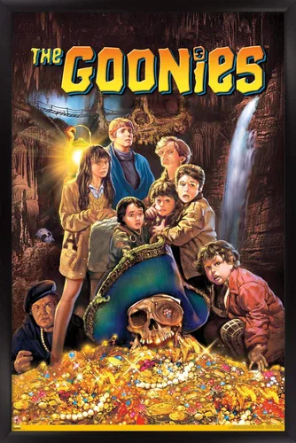Vista 9 de Trends International The Goonies - Póster de pared de una hoja, 14.725 x 22.375 pulgadas, versión con marco de madera tipo granero Versión enmarcada