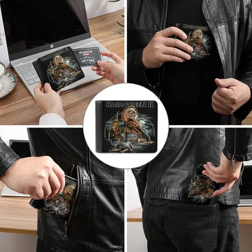 Vista 3 de WalletMens Slimline Billetera delgada de doble pliegue para hombre billetera bi-fold