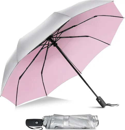Vista 16 de ZOMAKE Paraguas UV para protección solar, paraguas compacto de viaje de 46