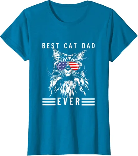 Vista 52 de Funny Maine Coon Cat Best Cat Dad Ever Funny Cat Maine Coon Camiseta, Negro, S