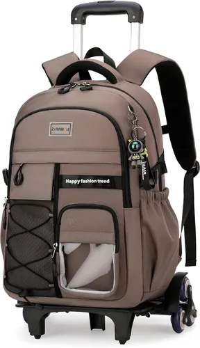 Vista 12 de MITOWERMI Mochila con ruedas para niñas y niños, Negro de 2 ruedas, Mochilas Daypack