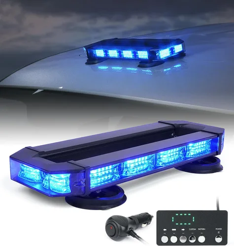 Vista 11 de LUMENIX - Barra de luz estroboscópica de emergencia LED ámbar blanca con controlador Magnetic Mount Roof Top Warning Beacon Caution Lights for