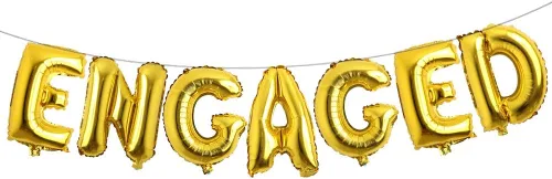 Vista 13 de Letras de globo AF multicolor de 16 pulgadas con letras de globos de compromiso para fiestas de compromiso (negro)