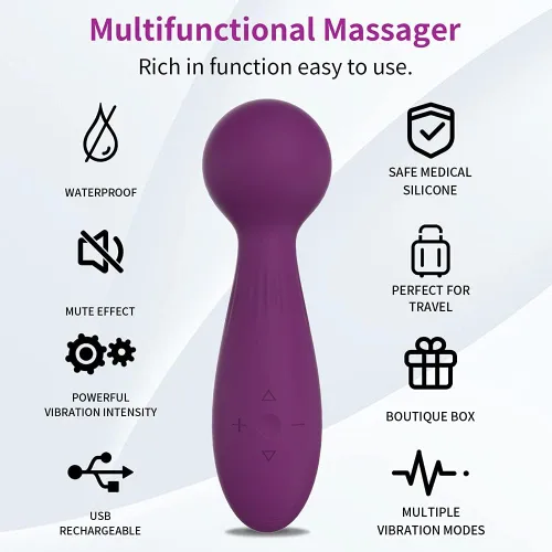 Vista 4 de Varita vibradora, varita de juguete sexual para adultos, vibrador de clítoris, vibradores sexuales, estimulación del clítoris, varita vibradora