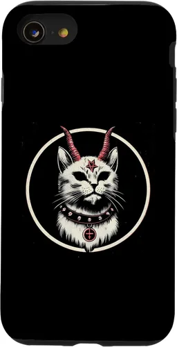 Vista 18 de Funda para iPhone 17 de Baphomet Satánico Oculto de Gato del Diablo
