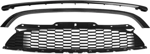 Vista 3 de Rejilla de parachoques delantero de coche de malla + marco para Mini Cooper R55 R56 R57 R58 2007-2015 negro
