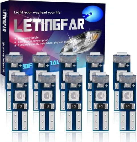 Vista 10 de Bombillas LED T5 para tablero de instrumentos T5 74 2721 37 bombilla LED de cuña con enchufes giratorios PC74 de repuesto para salpicadero, panel