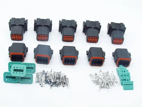 Vista 17 de 5 Sets 2Pin DT Conector kit impermeable sellado enchufe eléctrico carcasa Cable Dt Conector 22-16AWG DT04-2P DT06-2S (negro)