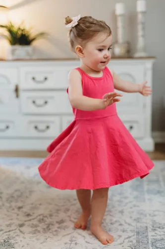 Vista 3 de City Threads Big Girls' Cotton Party Twirly Tank Dress