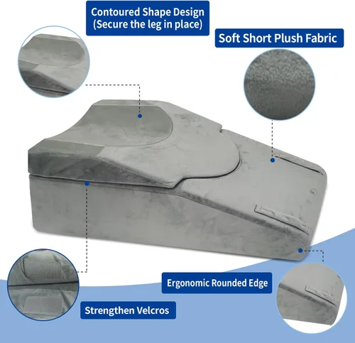 Vista 5 de Almohada extensora de elevación de rodilla para recuperación después de la cirugía, almohada de espuma viscoelástica para piernas para cirugía