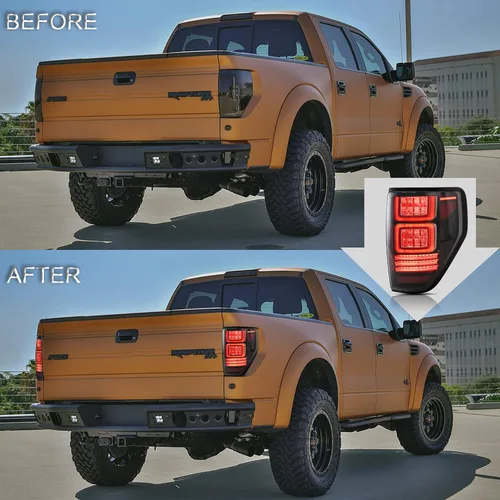 Vista 4 de VLAND Conjunto de luces traseras para Ford F-150 2009-2014, conjunto de lámpara trasera con señal de giro, luces de marcha atrás, Plug-and-play
